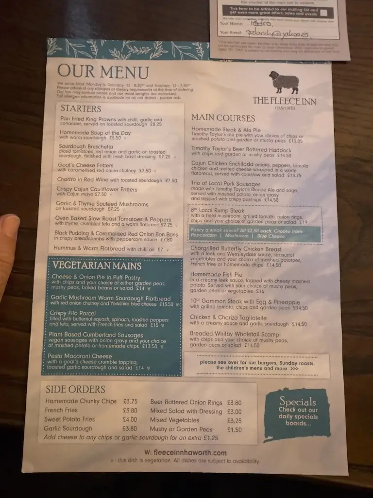 Menu_The Fleece Inn_Haworth_image_3