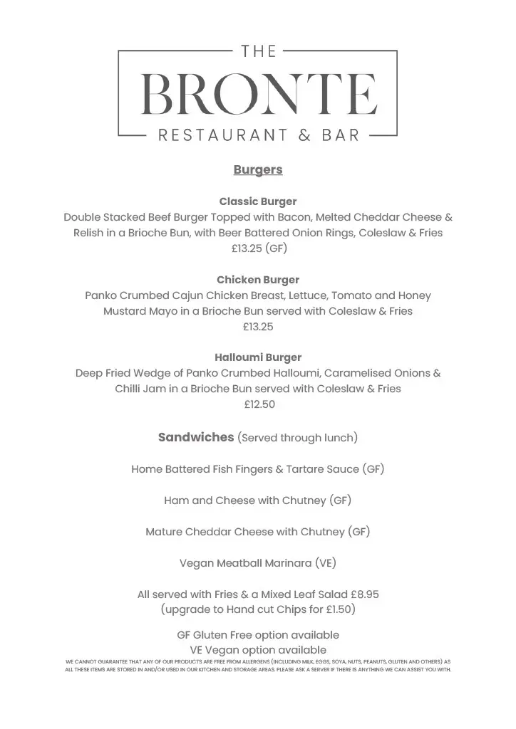 Menu_The Bronte_Haworth_image_2