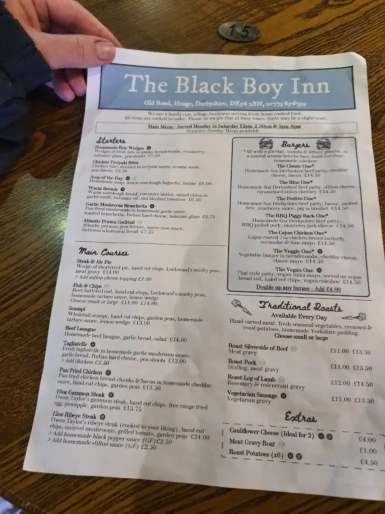 Menu_Black Boy Inn, Heage_Heage_immagine_1