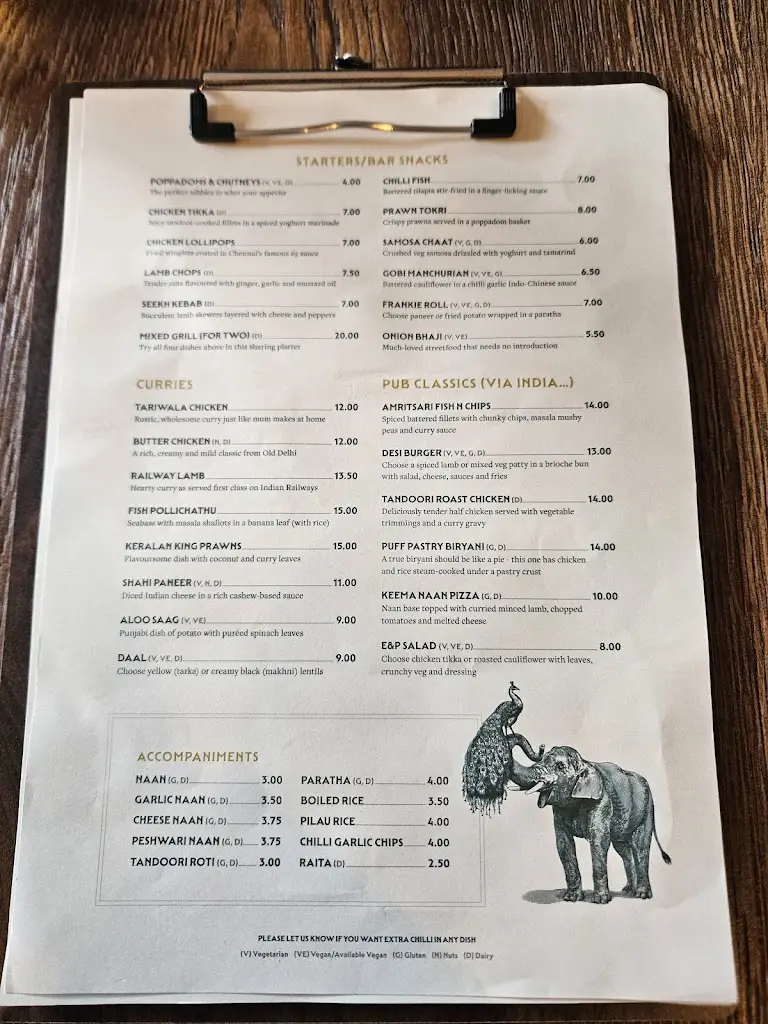 Menu_The Elephant and Peacock_Heage_image_3