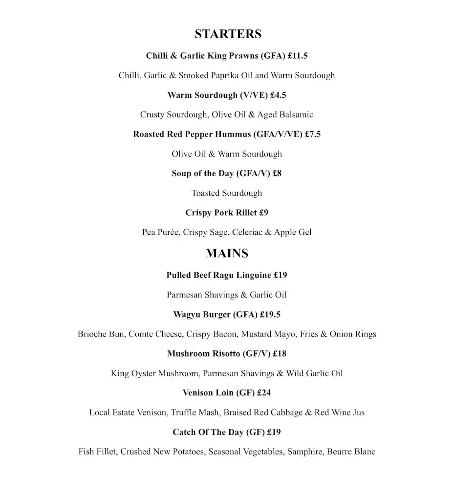 Menu_The Blind Pig_Aylsham_imagen_3
