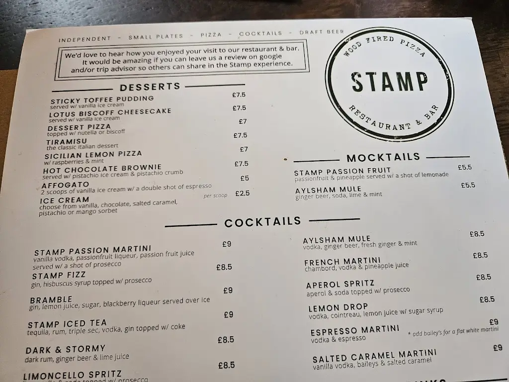 Menu_Stamp Pizza_Aylsham_imagen_1