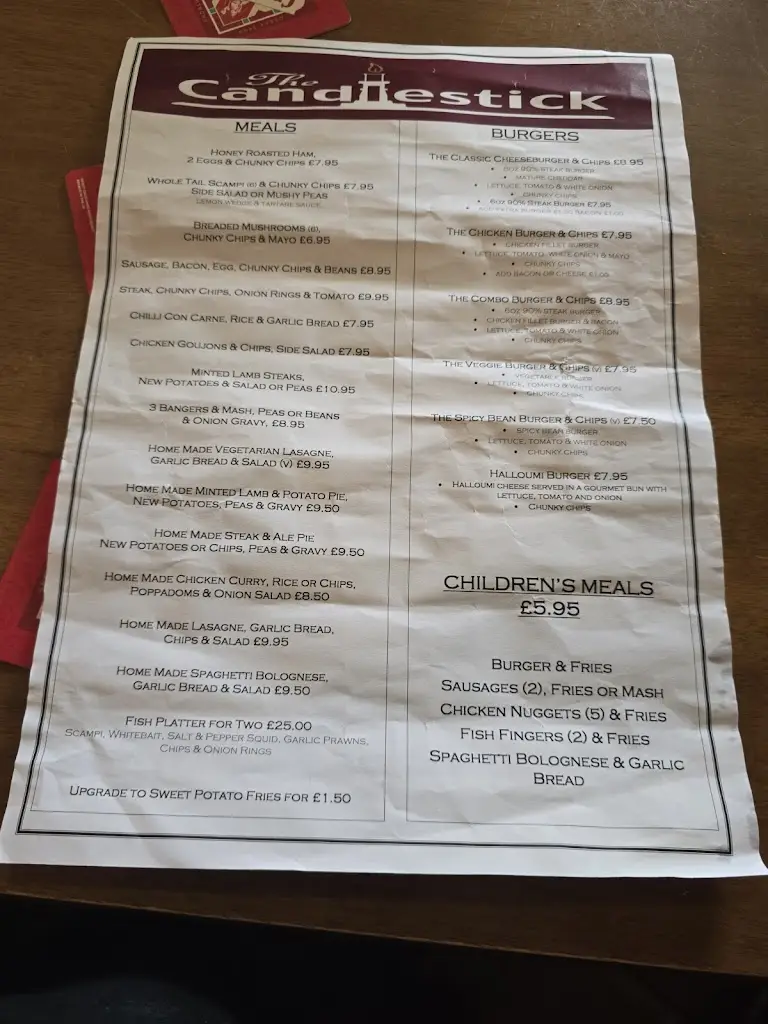 Menu_The Candlestick_Hatfield_immagine_1