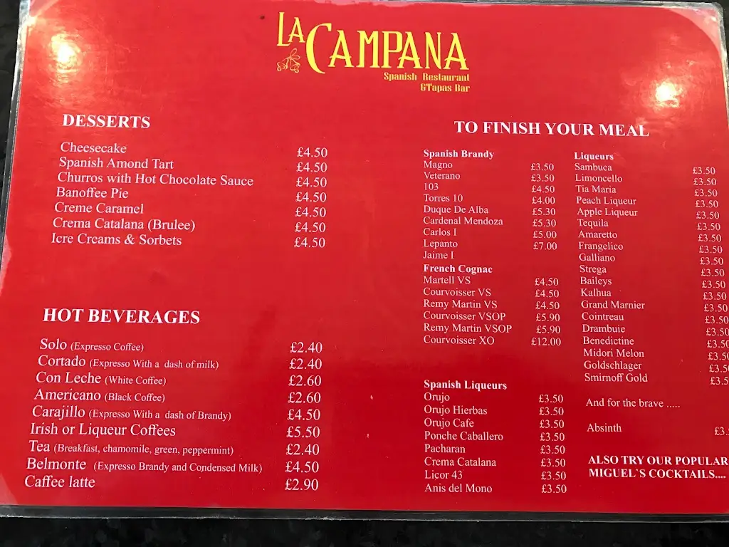 Menu_La Campana _Haywards Heath_image_3