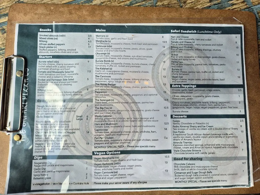 Menu_The Safari Pizza co, pizzeria and wine bar_Haywards Heath_image_4