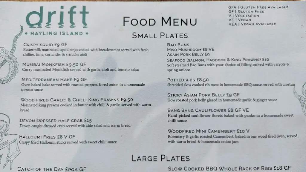 Menu_Drift Hayling Island_Hayling Island_immagine_1