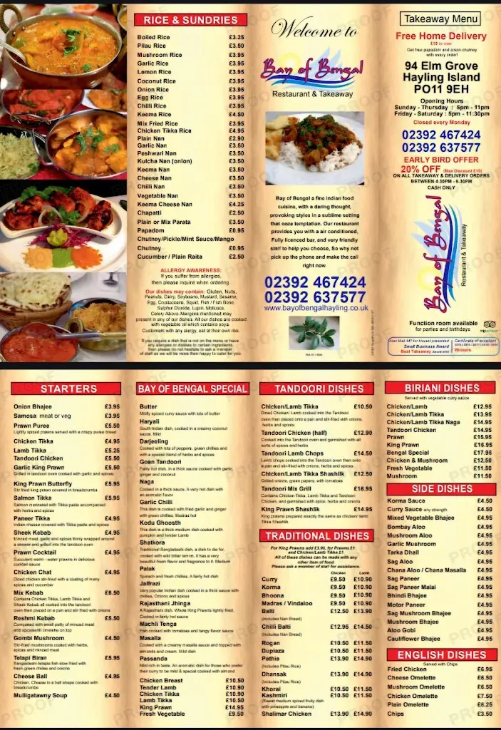 Menu_Bay of Bengal_Hayling Island_image_1