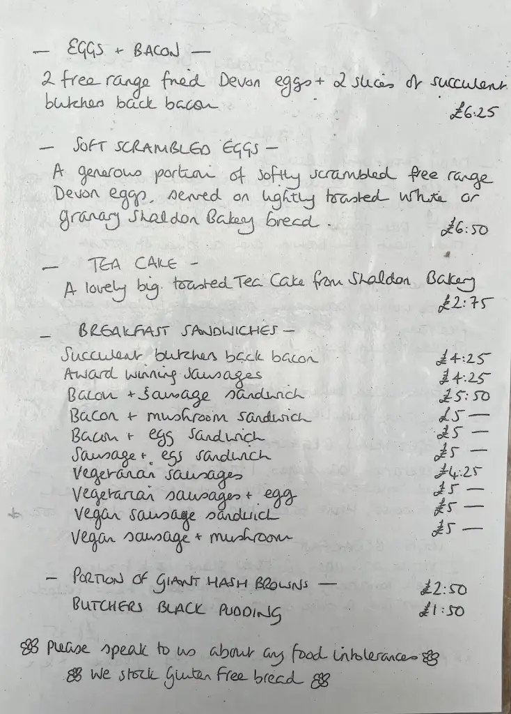 Menu_The Daisy Cafe_Heavitree_immagine_1