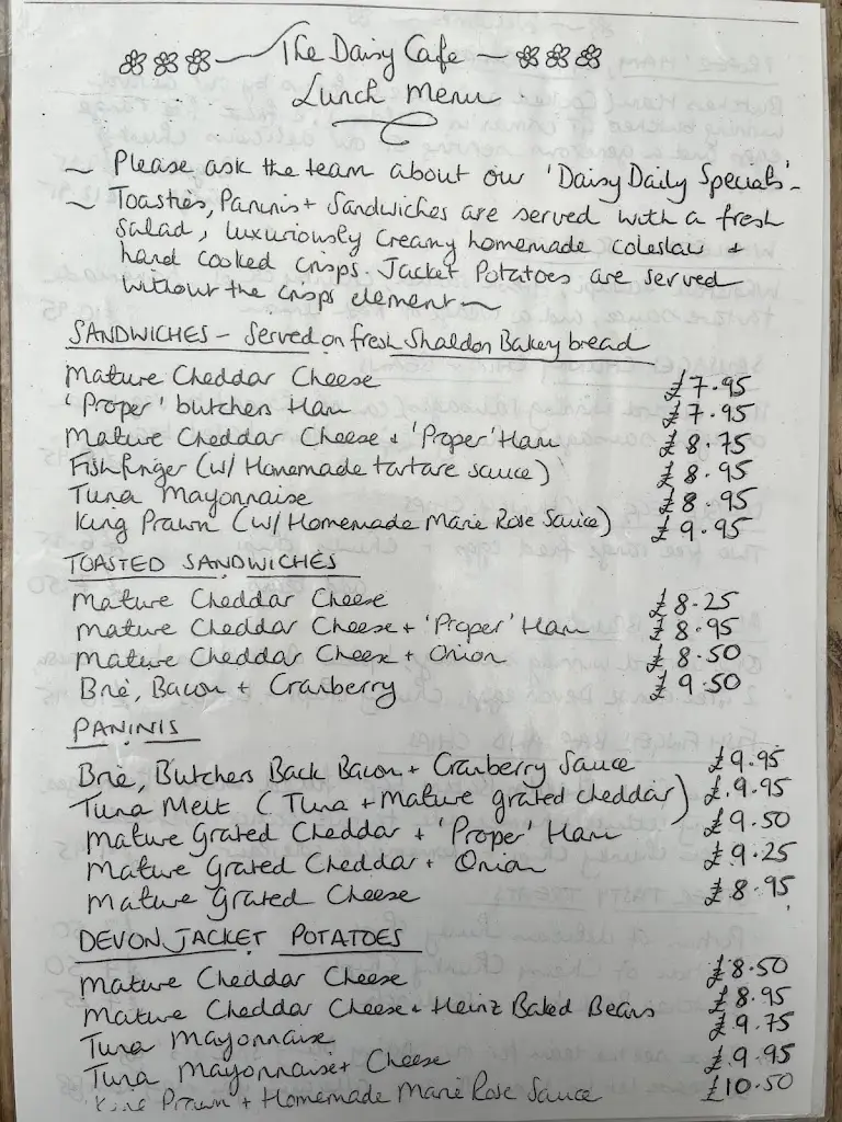 Menu_The Daisy Cafe_Heavitree_immagine_4