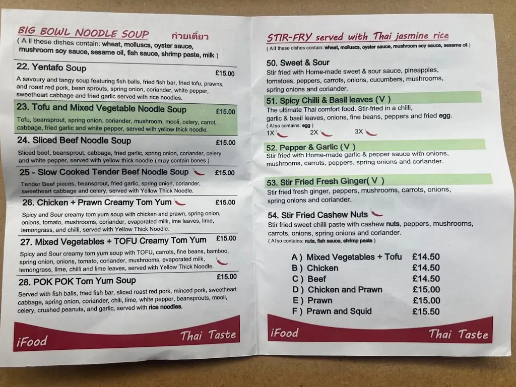 Menu_iFood Thai Taste_Heavitree_image_1