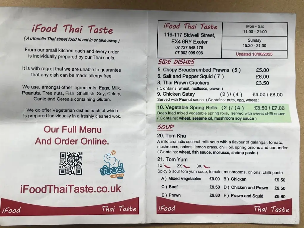 Menu_iFood Thai Taste_Heavitree_image_2