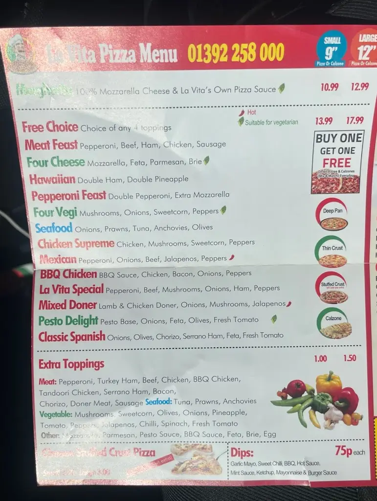 Menu_La Vita_Heavitree_image_4