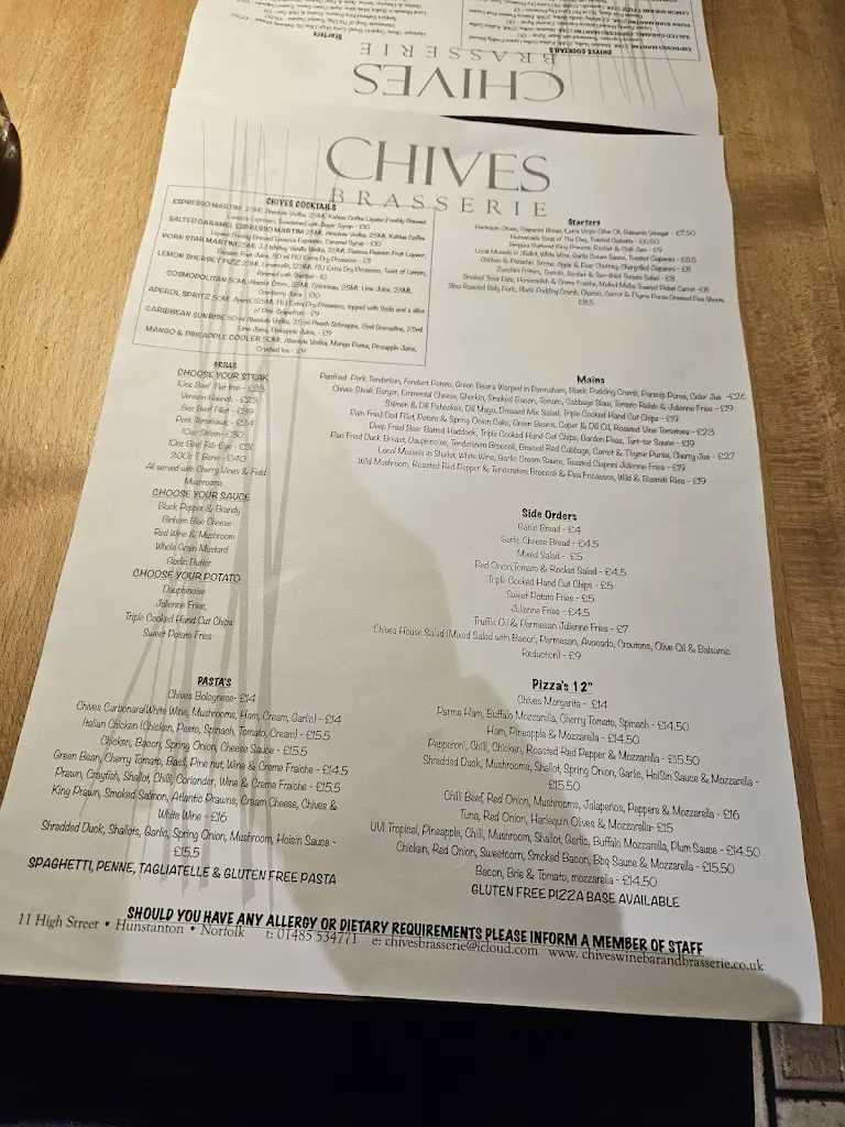 Menu_Chives Wine Bar & Brasserie_Heacham_immagine_2