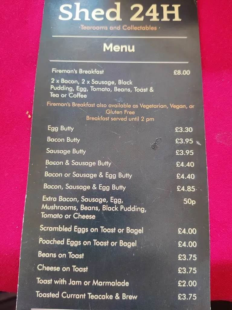 Menu_Shed24H tearooms at Hellifield Station_Hellifield_immagine_2