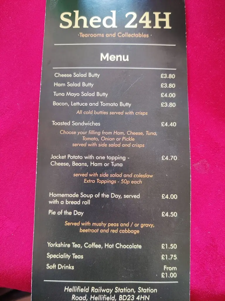 Menu_Shed24H tearooms at Hellifield Station_Hellifield_immagine_3