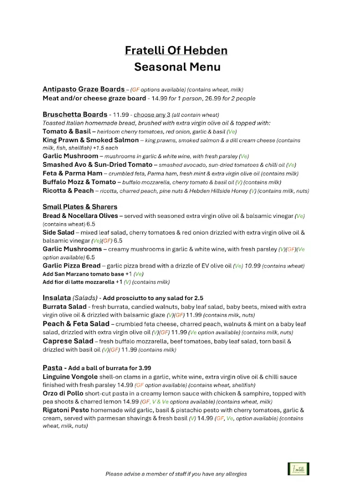 Menu_Fratelli Of Hebden_Hebden Bridge_image_1