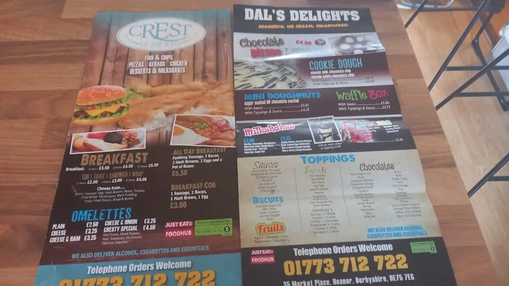 Menu_Crest Of The Wave_Heanor_immagine_2