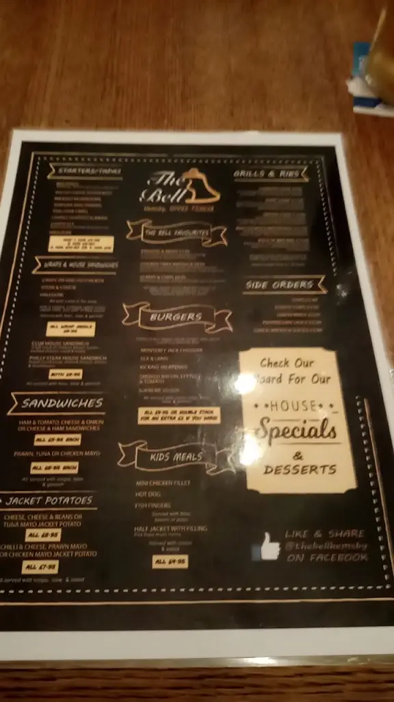 Menü_The Bell Public House_Hemsby_Bild_2