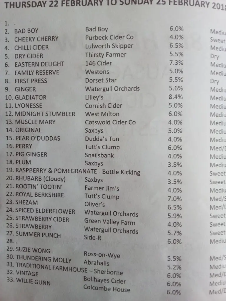 Menu_The Engineers Arms_Henlow_image_2