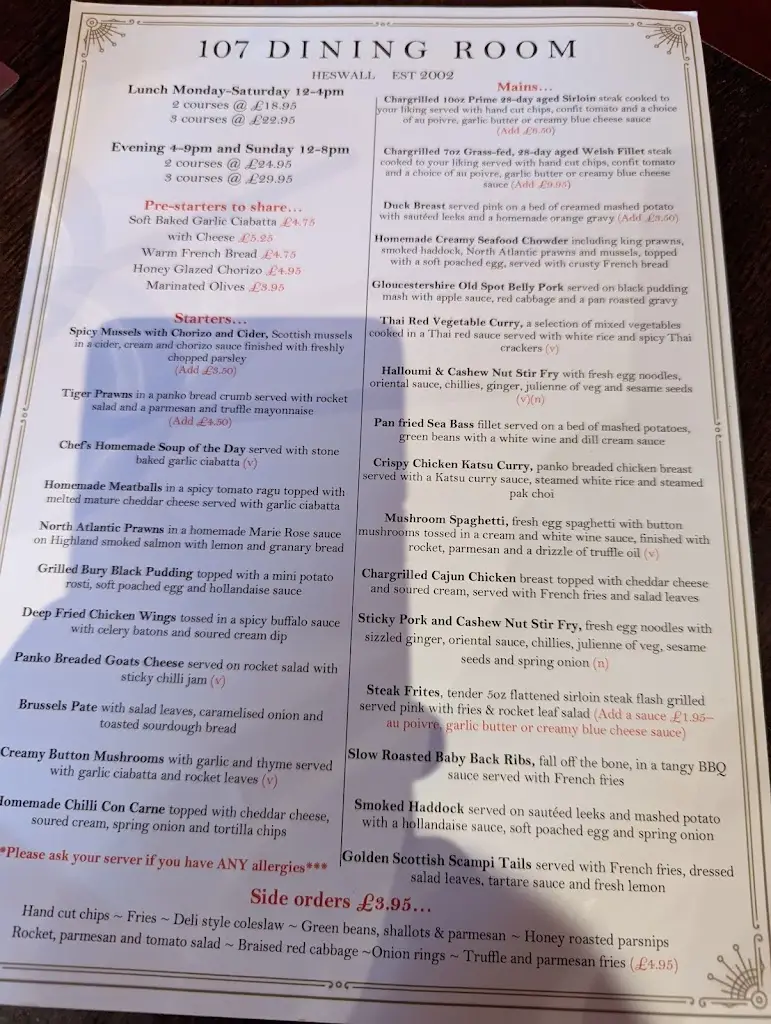Menu_107 Dining Room_Heswall_immagine_1