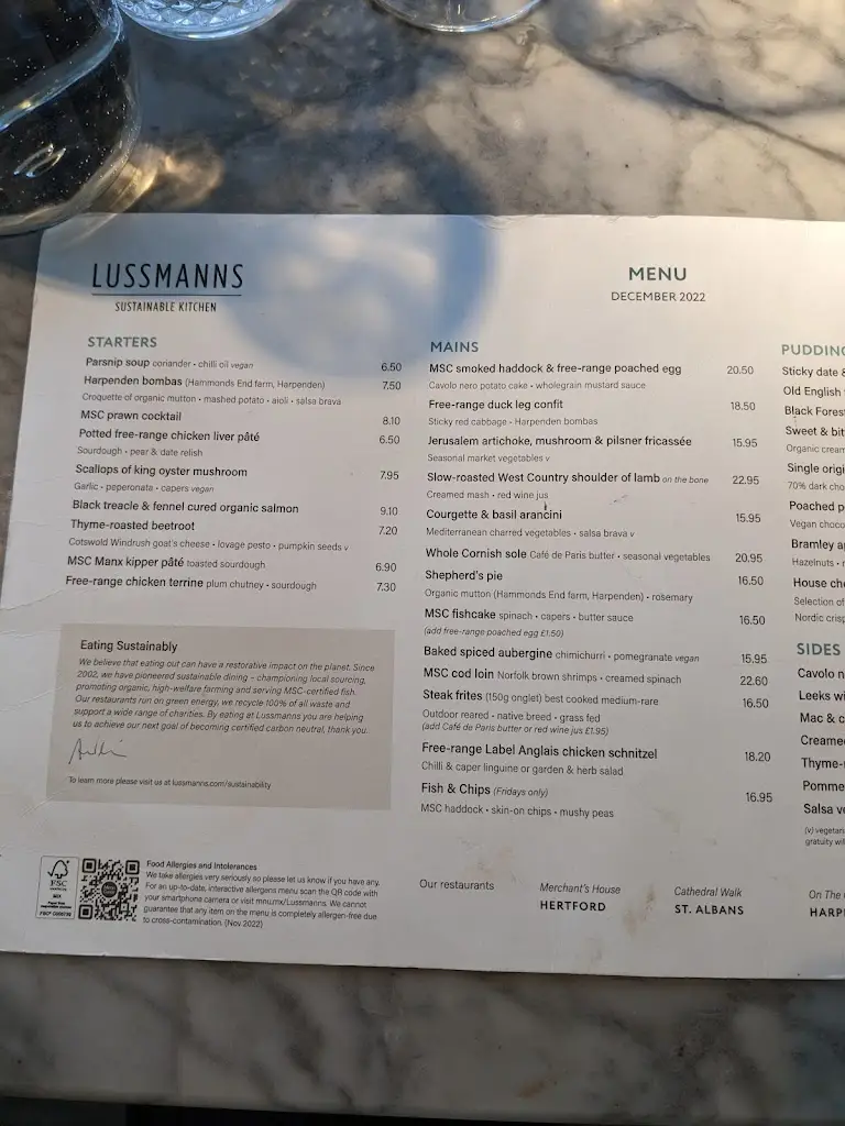 Menu_Lussmanns Brasserie_Hertford_immagine_1