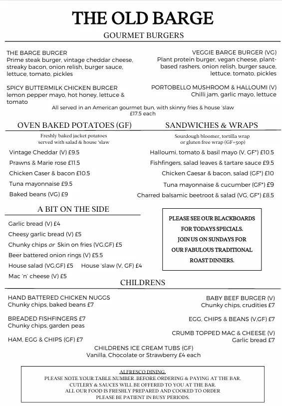 Menu_The Old Barge_Hertford_image_1