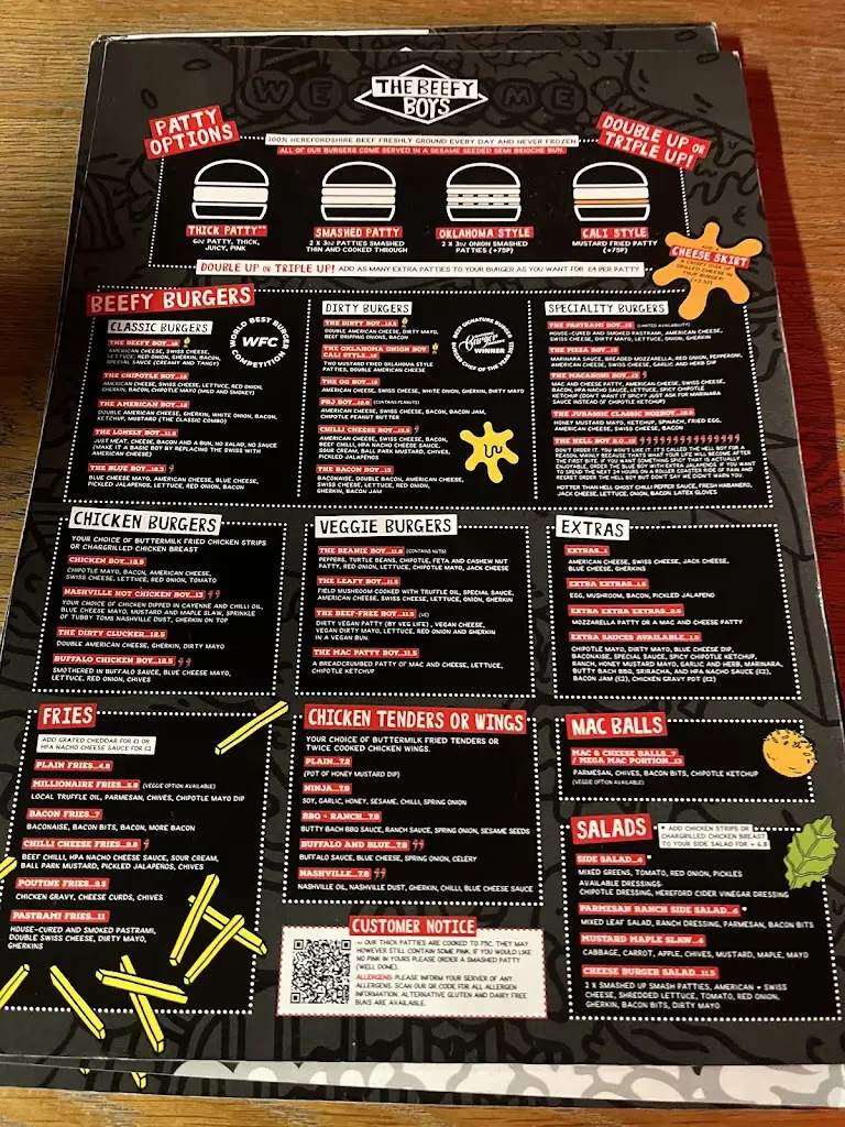 Menu_The Beefy Boys_Hereford_immagine_2