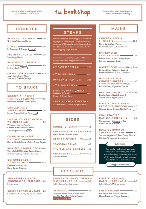 Menu_The Bookshop_Hereford_image_1