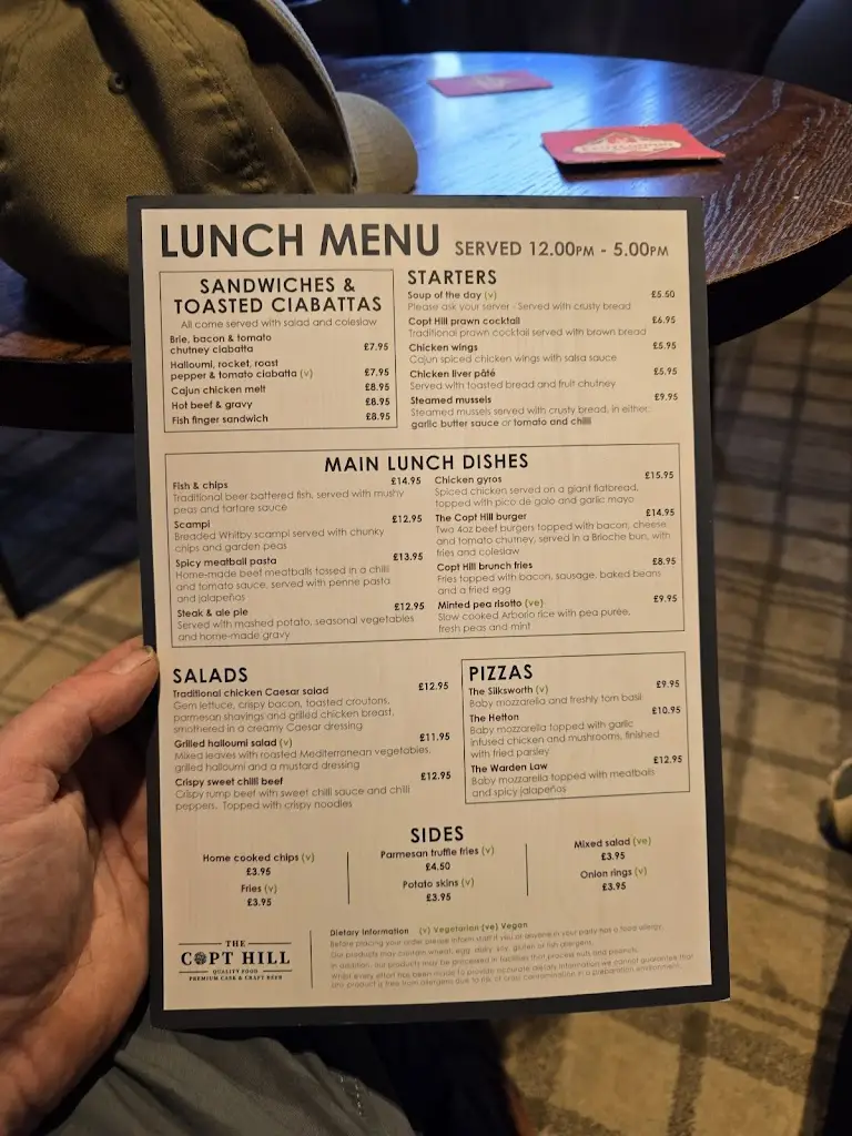 Menu_The Copt Hill Country Inn_Hetton-Le-Hole_image_1