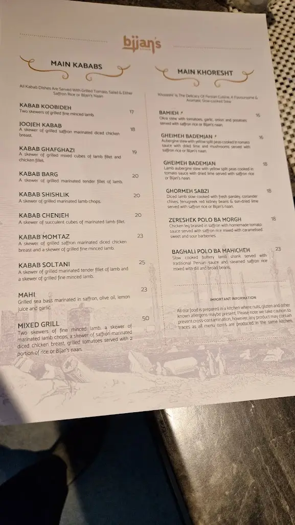 Menu_Bijan's Restaurant _Henley-on-Thames_image_3