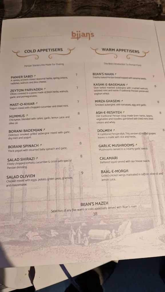 Menu_Bijan's Restaurant _Henley-on-Thames_image_4