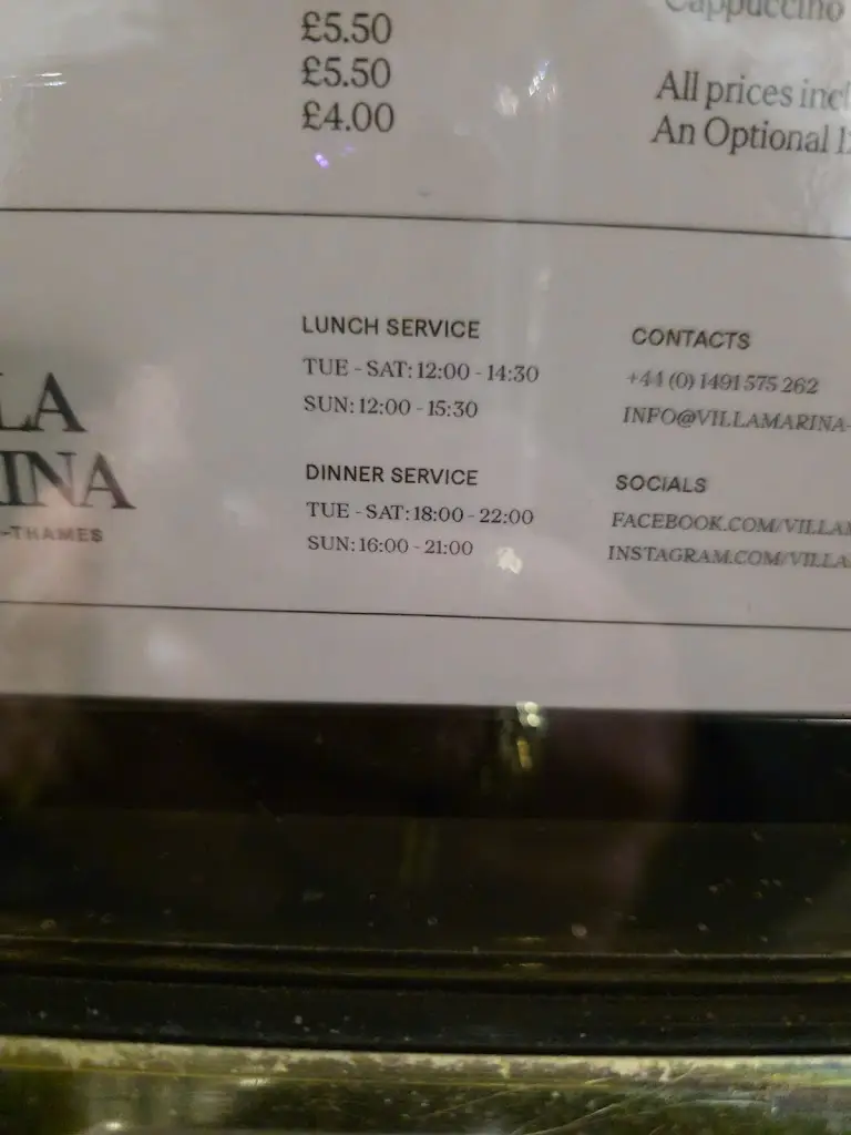 Menu_Villa Marina_Henley-on-Thames_image_1