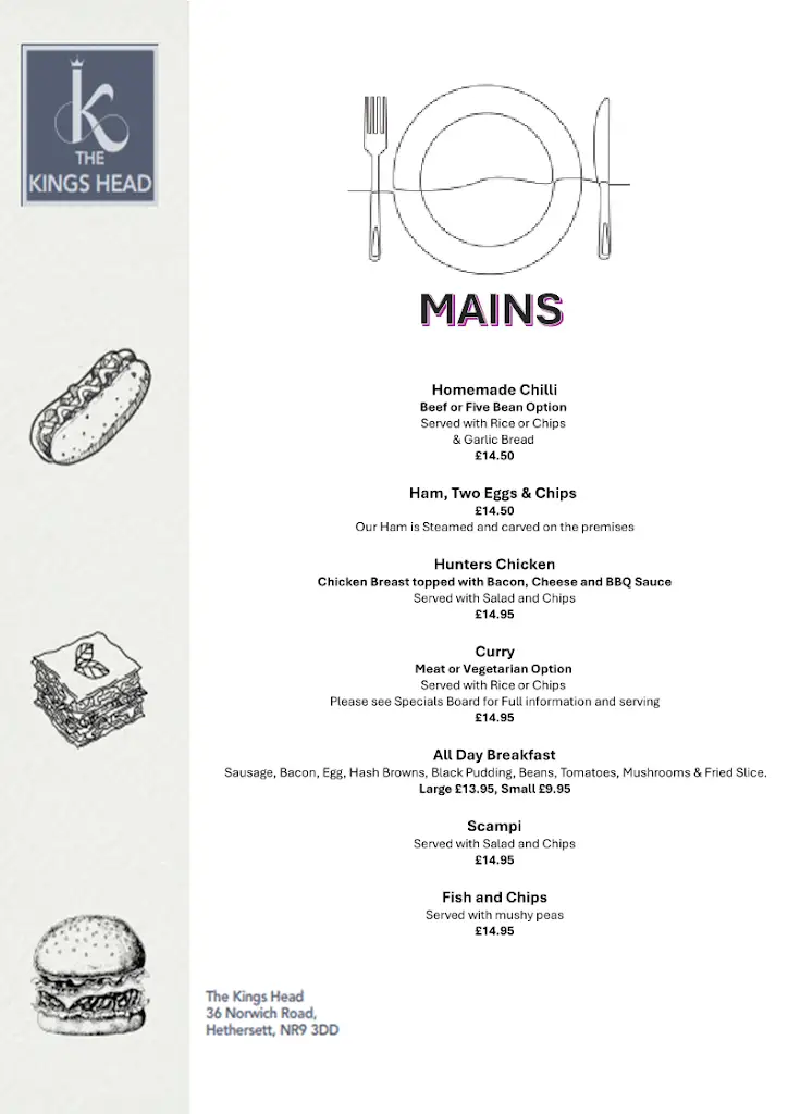 Menu_The Kings Head_Hethersett_image_1