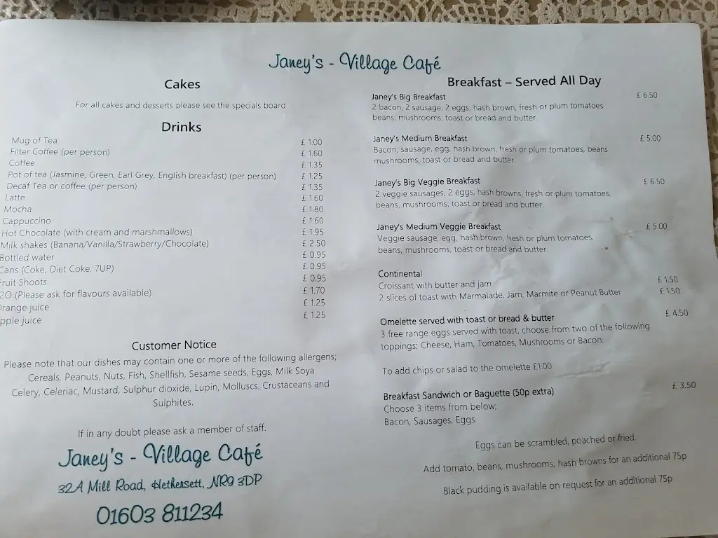 Menu_Janey's Village Cafe_Hethersett_image_2