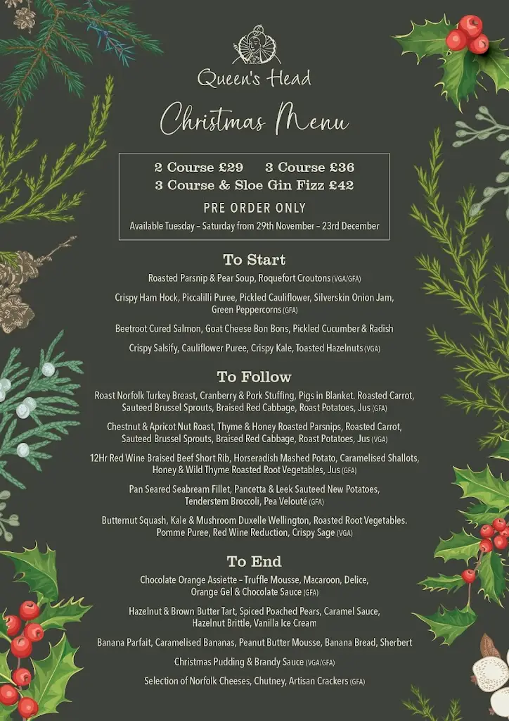 Menu_The Queens Head_Hethersett_immagine_1