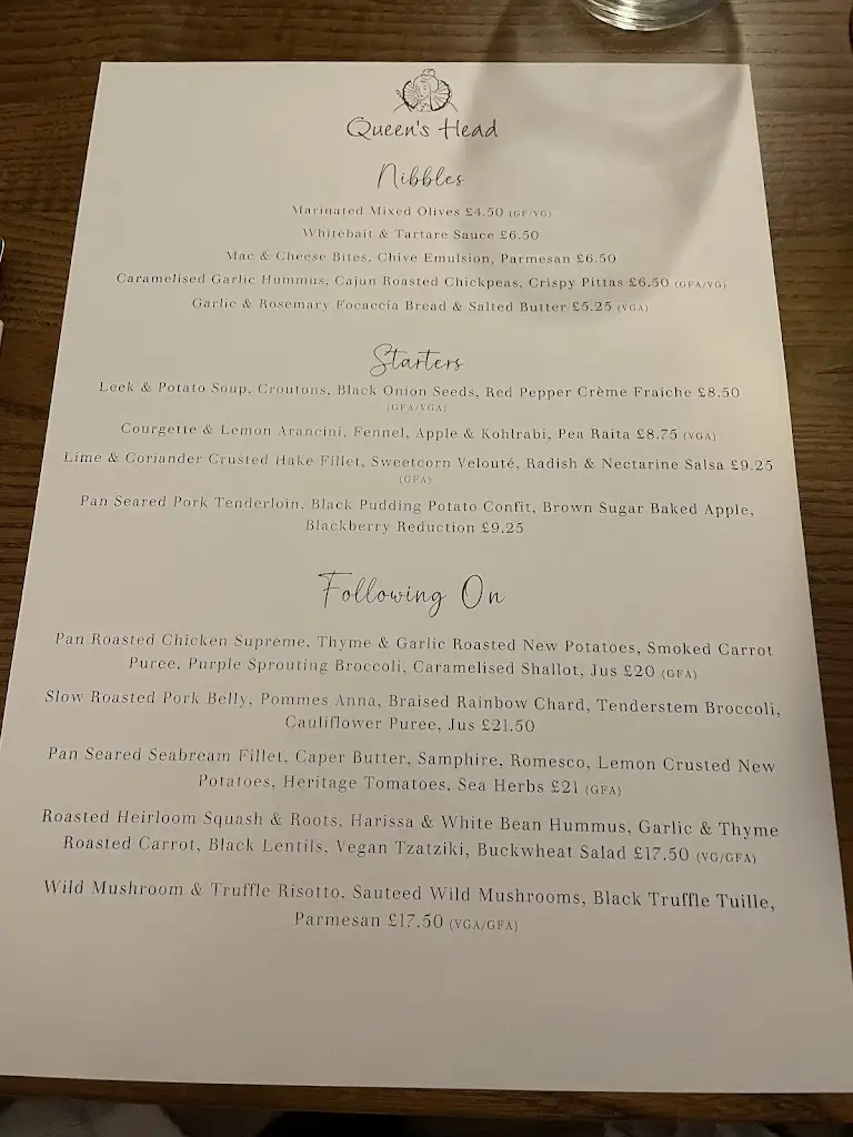 Menu_The Queens Head_Hethersett_immagine_2