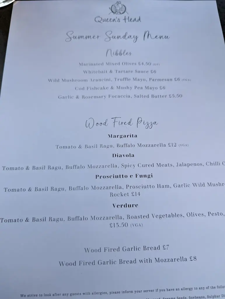 Menu_The Queens Head_Hethersett_immagine_4