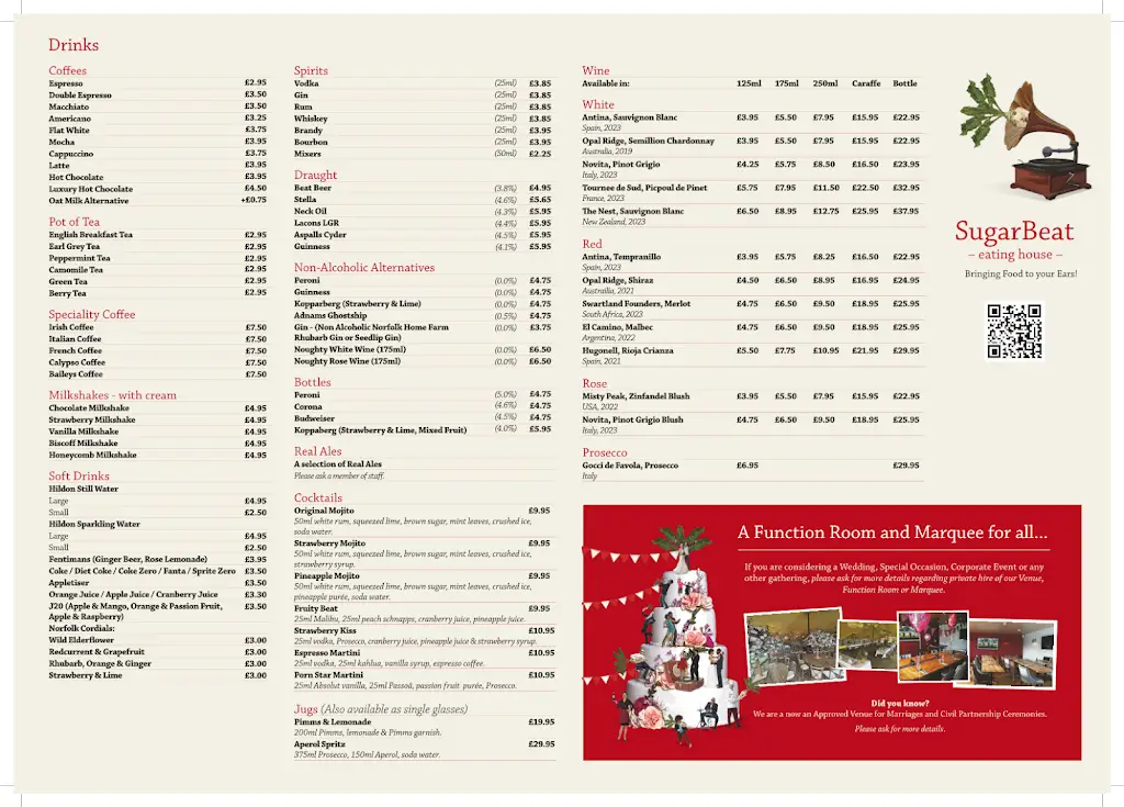 Menü_SugarBeat Eating House_Hethersett_Bild_2