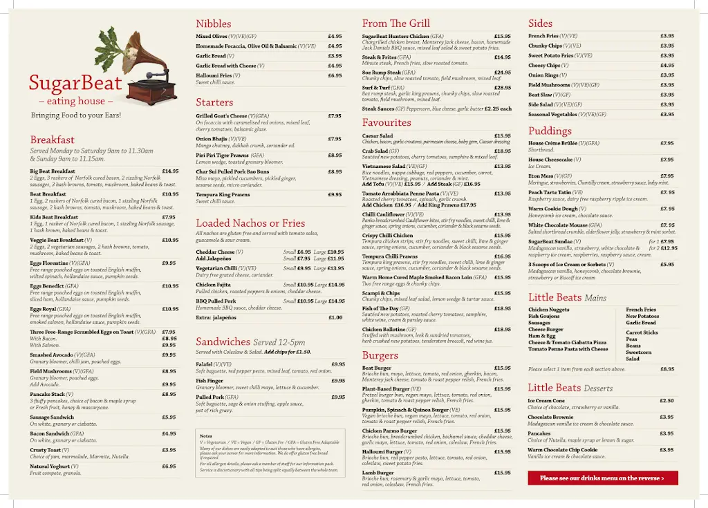 Menü_SugarBeat Eating House_Hethersett_Bild_3