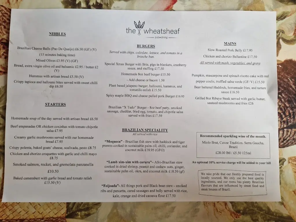 Menu_The Wheatsheaf Pub And Dining_Henfield_image_2