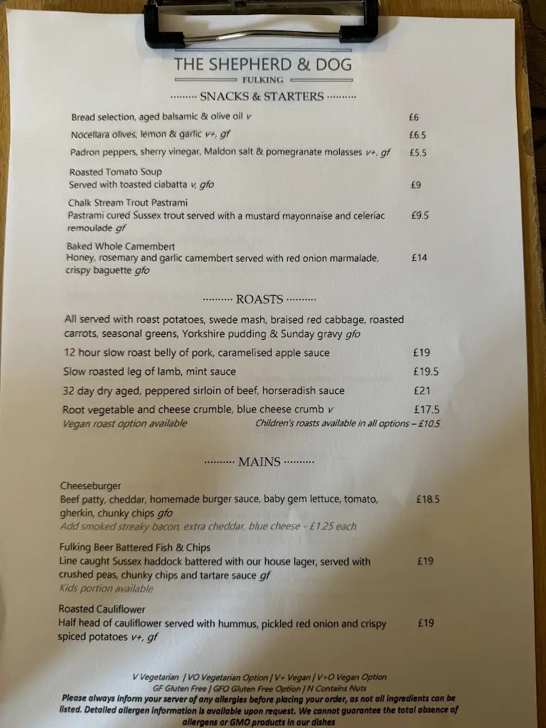 Menu_The Shepherd & Dog, Fulking_Henfield_immagine_4