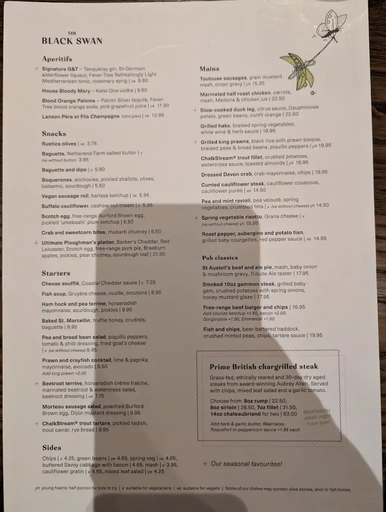 Menu_The Black Swan_Henley in Arden_image_1