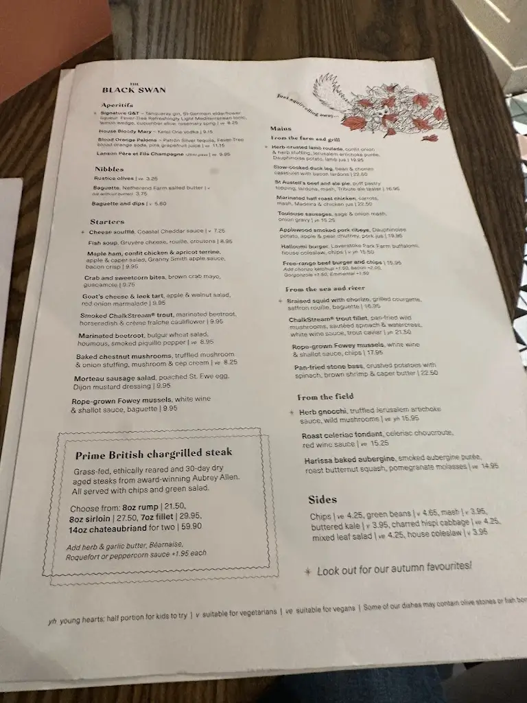Menu_The Black Swan_Henley in Arden_image_2