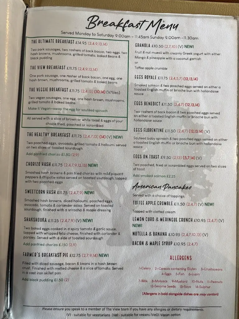 Menu_The View_Henley in Arden_image_1