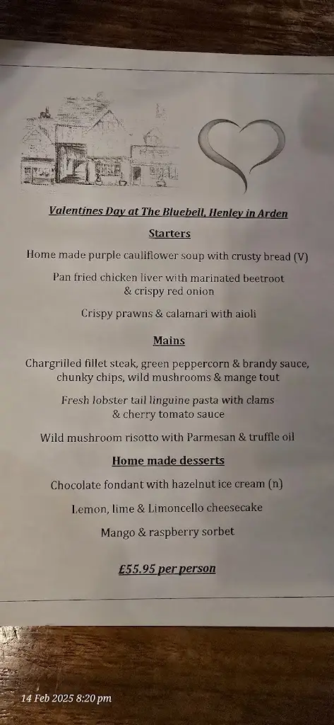 Menu_The Bluebell_Henley in Arden_image_1