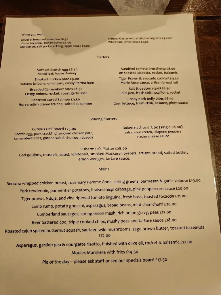 Menu_The Curious Cat_Herne Bay_image_1