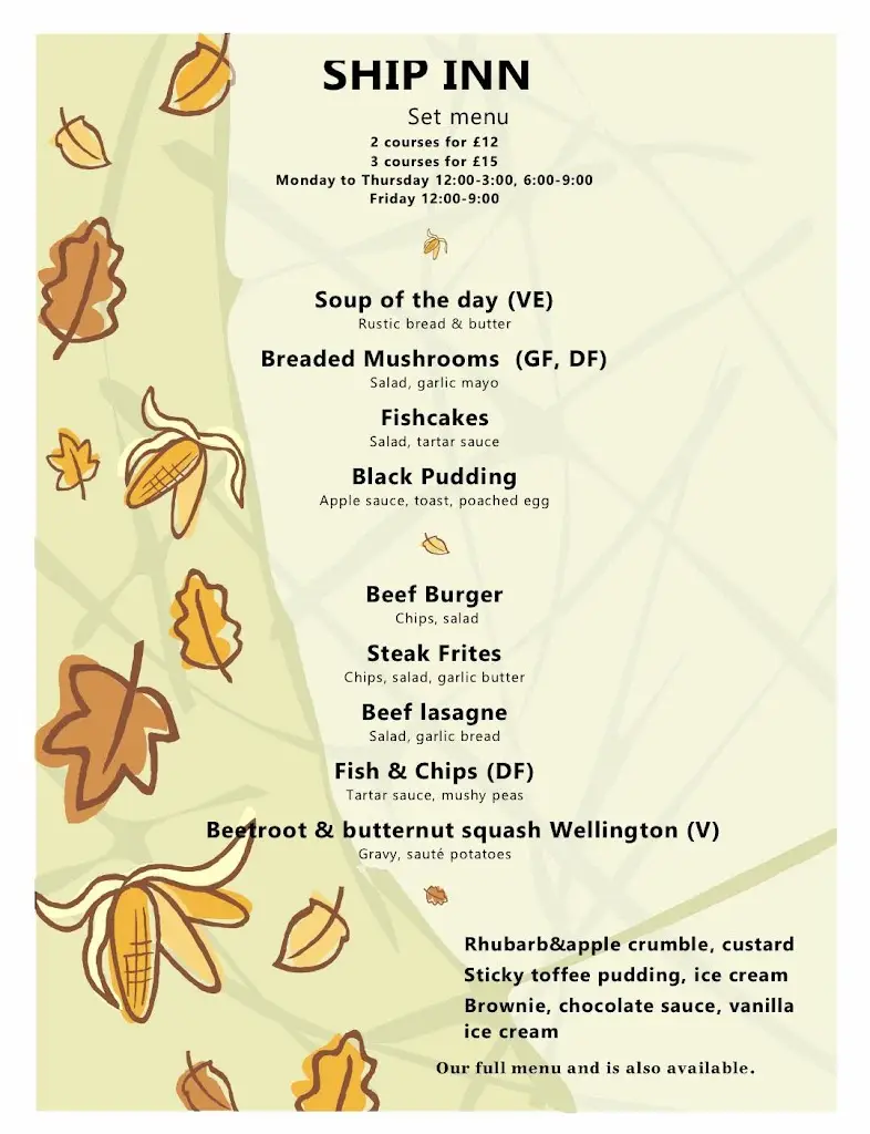 Menu_The Ship Inn_Highley_immagine_1