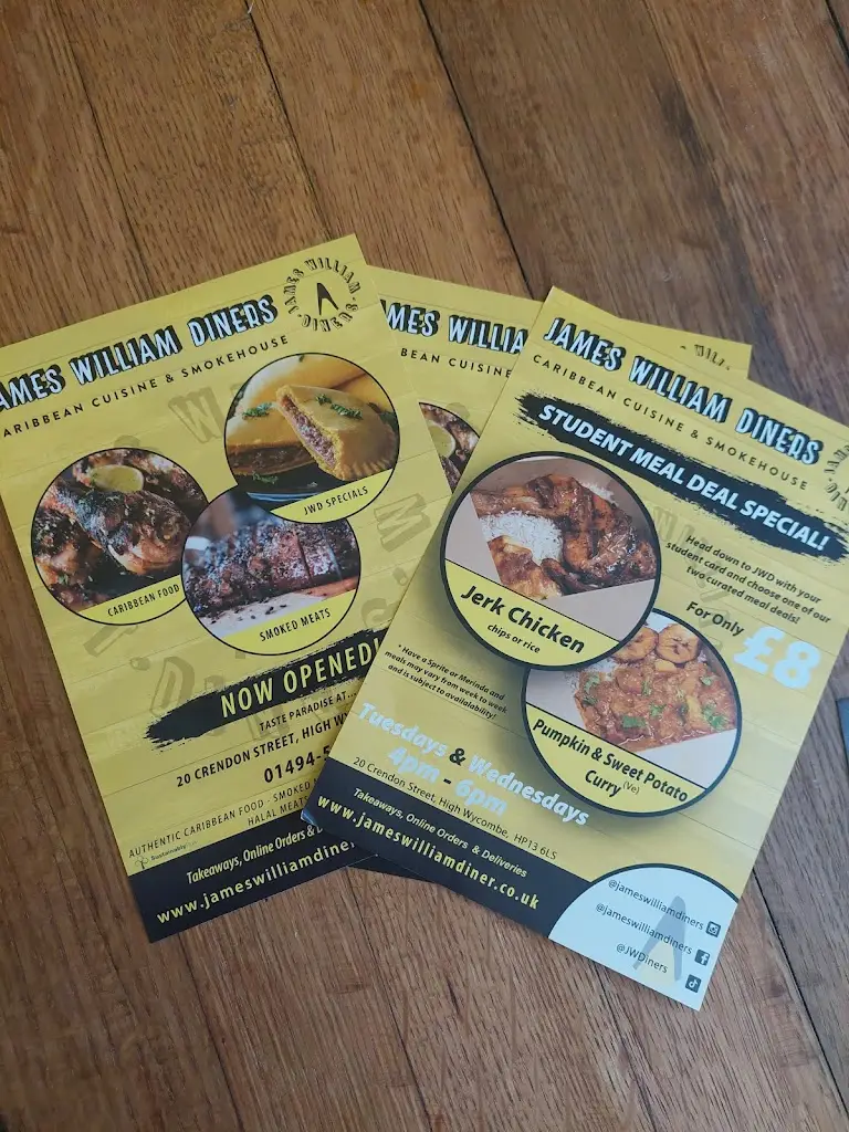 Menu_James William Diners_High Wycombe_image_3