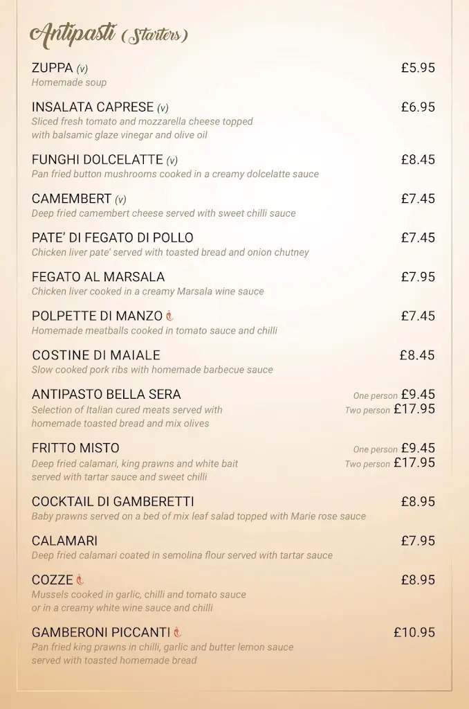 Menu_Bella Sera_Heywood_image_1