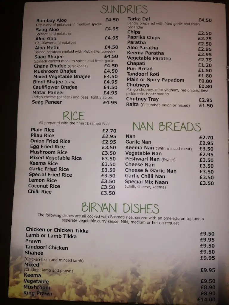 Menu_Venus Lounge restaurant Heywood_Heywood_image_1